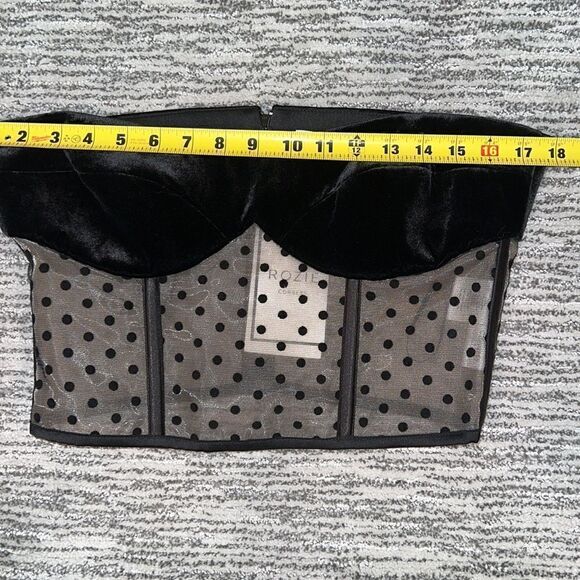 NWT ROZIE CORSETS Strapless Velvet Polka Dot Corset Size 42/ US Large - Picture 7 of 16